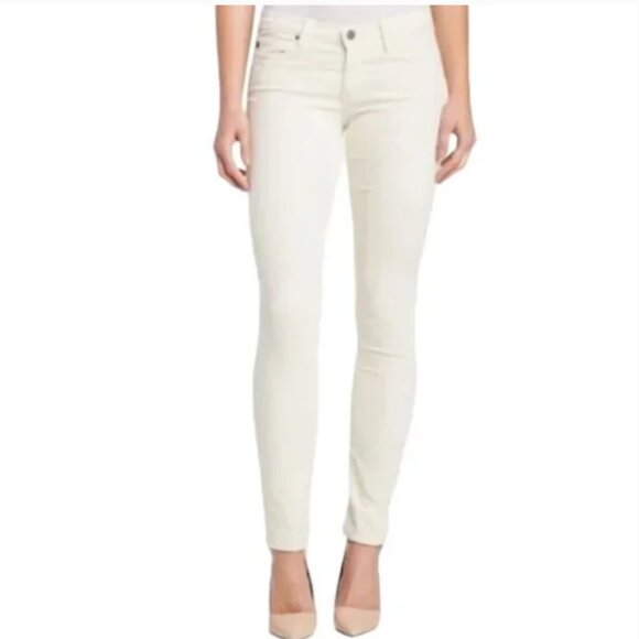 AG Adriano Goldschmied Ivory The Stilt Cigarette Leg Corduroy Pants Size 27 NWOT - Picture 1 of 16